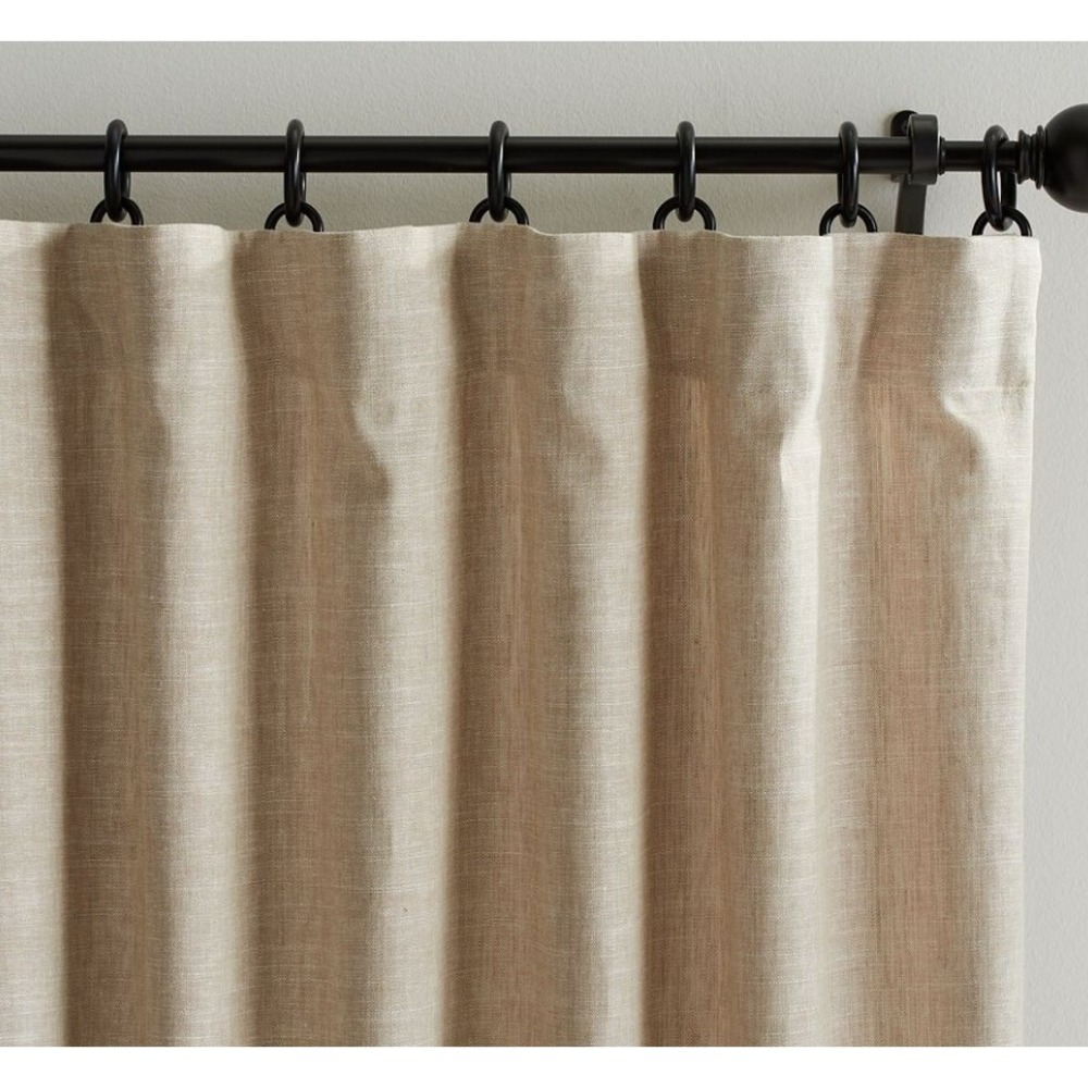 Pottery Barn Emery Curtains Linen Blend Belgian Flax Size 50x84 set of 4 Oatmeal